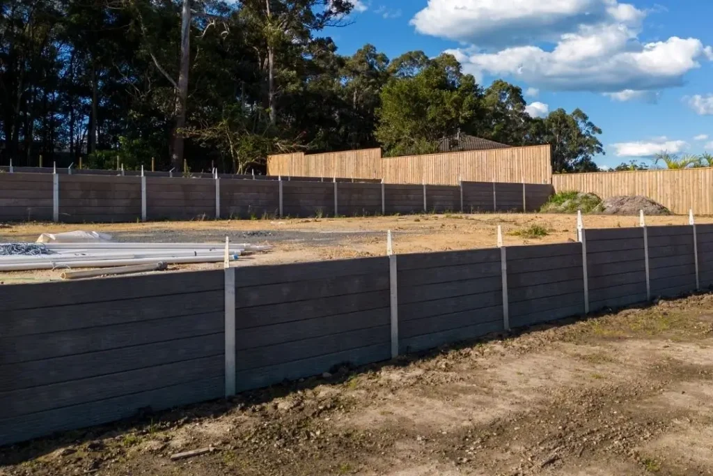 tiered concrete retaining walls