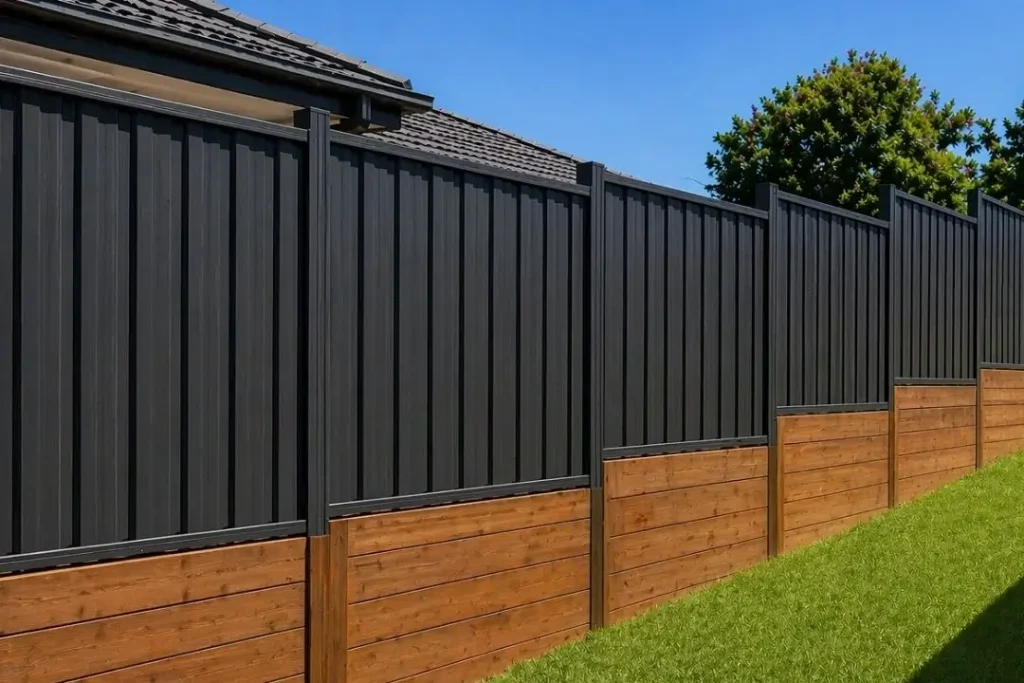 tiered fence and retaining wall combo